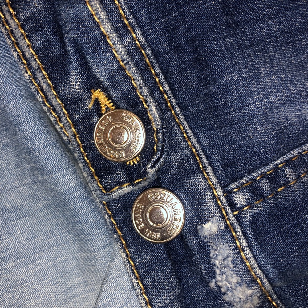 DSQUARED2 RAW-TRIMMED DENIM SHIRT SIZE 52 - Picture 6 of 6